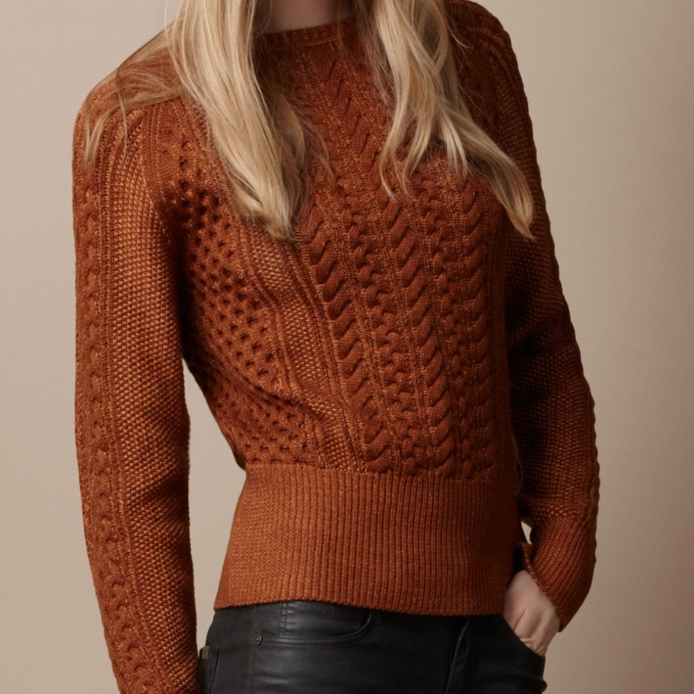 zzzz not for sale Burberry Brit Women's Brown Cable Knit Sweater